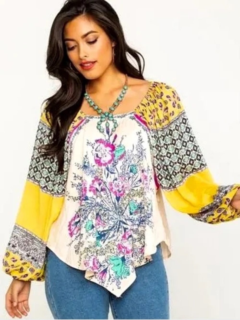 Free People Positano printed blouse